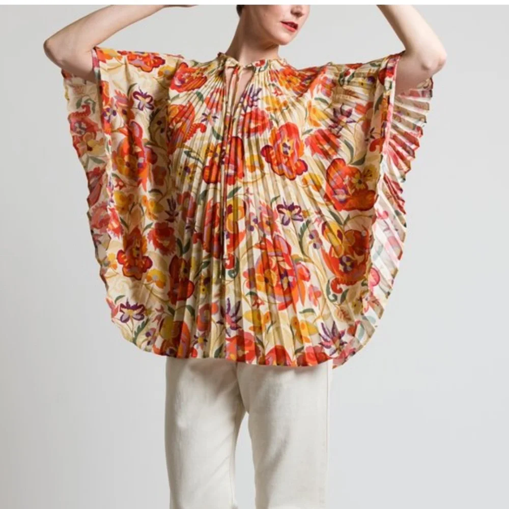 Etro Floral Pleated Paisley Poncho Women's Top Tunic - Resort 2019 - Picture 3 of 5